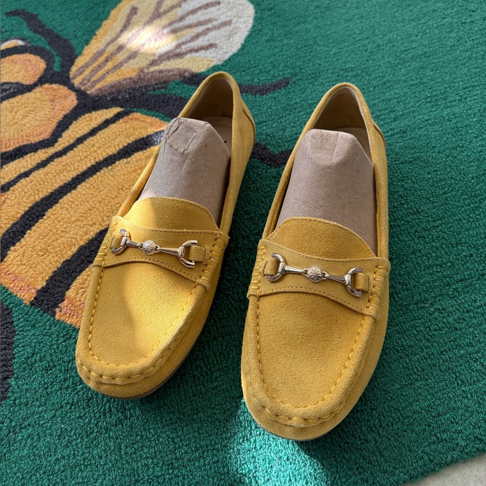 Isaac Mizrahi Live Yellow Suede Loafers